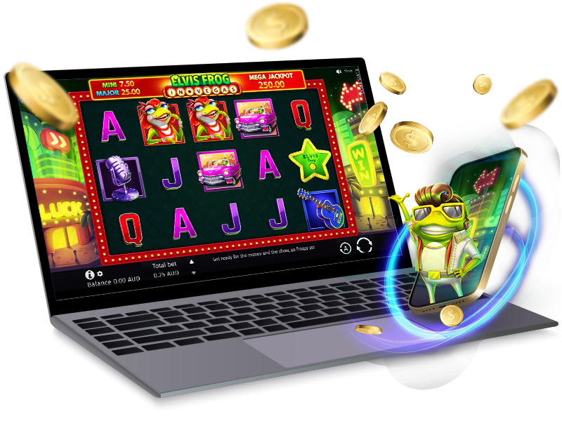 Elvis Frog in Vegas pokie at Ripper Pokies